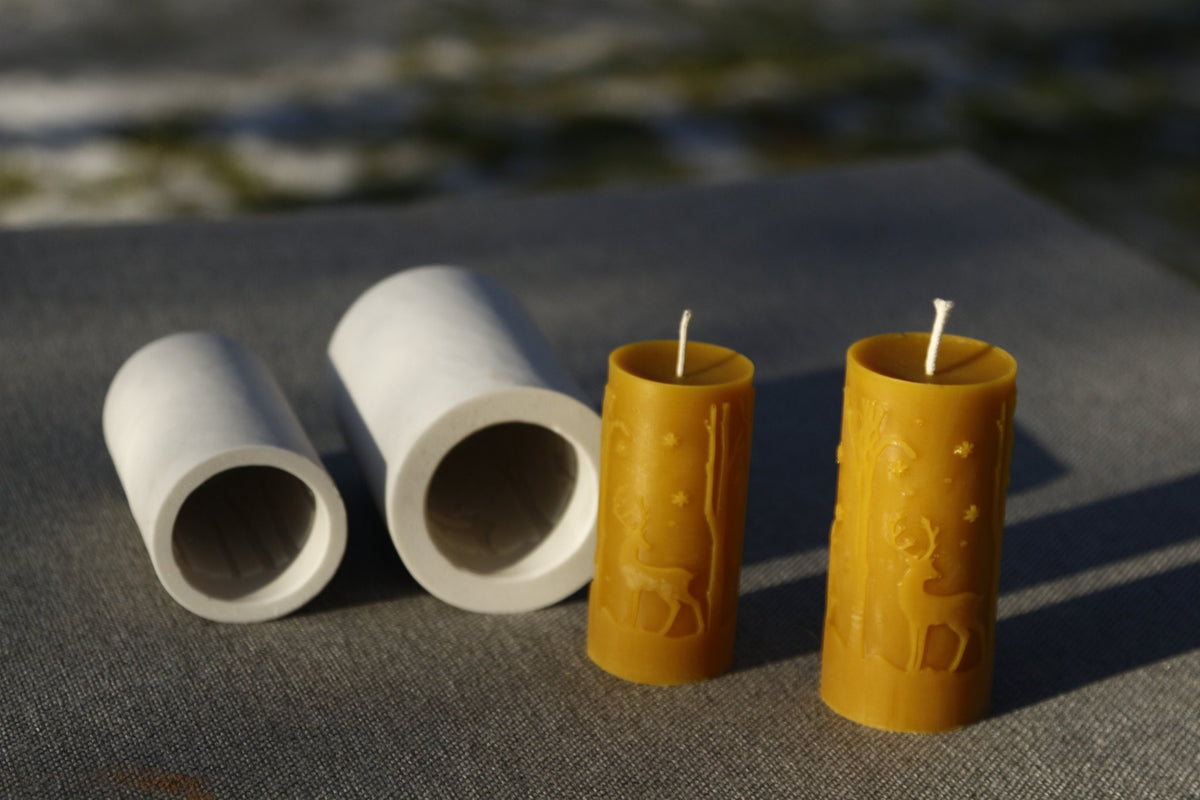Deers beeswax candle and silicone mould