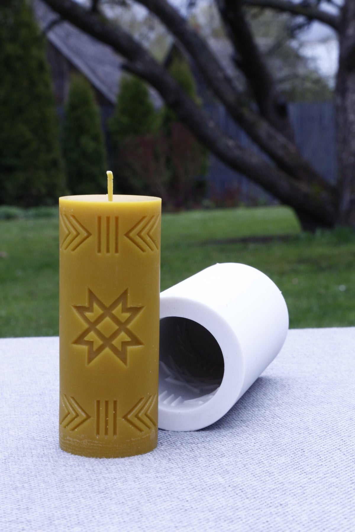 Latvian Folk Signs beeswax candle and silicone mould
