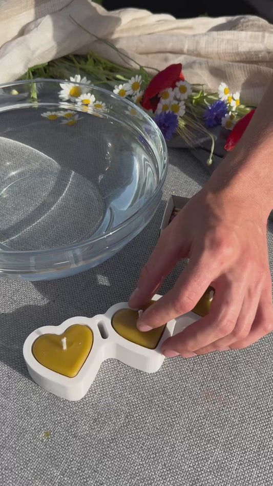 FLOATING HEARTS Silicone Candle Mold