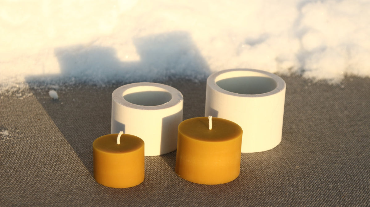 Simple Cylinder beeswax candle and silicone mould