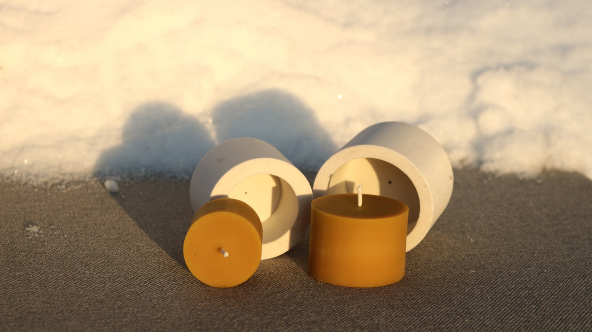 Simple Cylinder beeswax candle and silicone mould