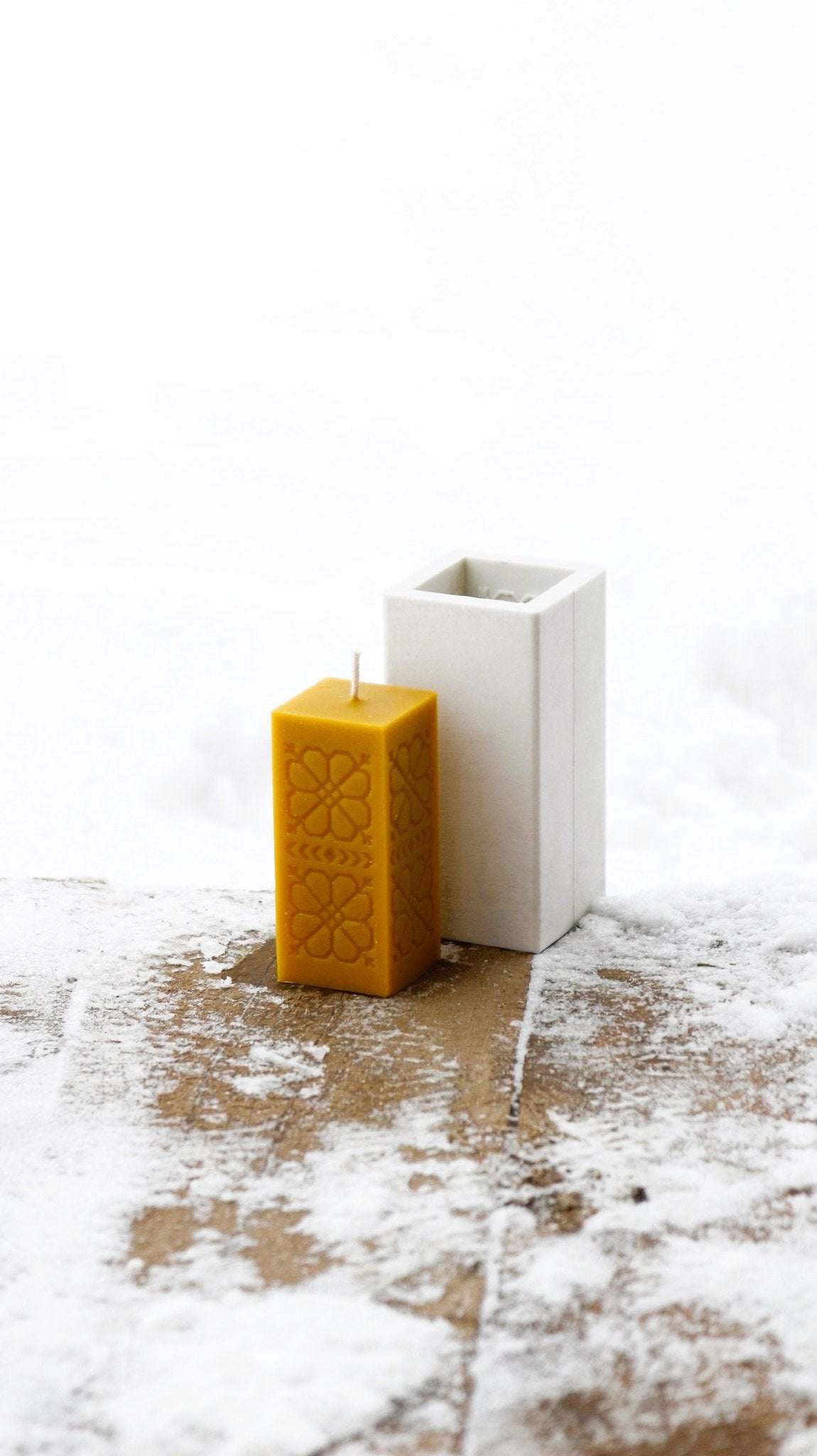 Sun Geometry beeswax candle and silicone mould
