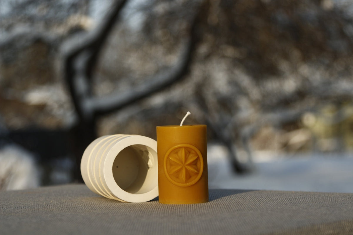 Sun Shield beeswax candle and silicone mould