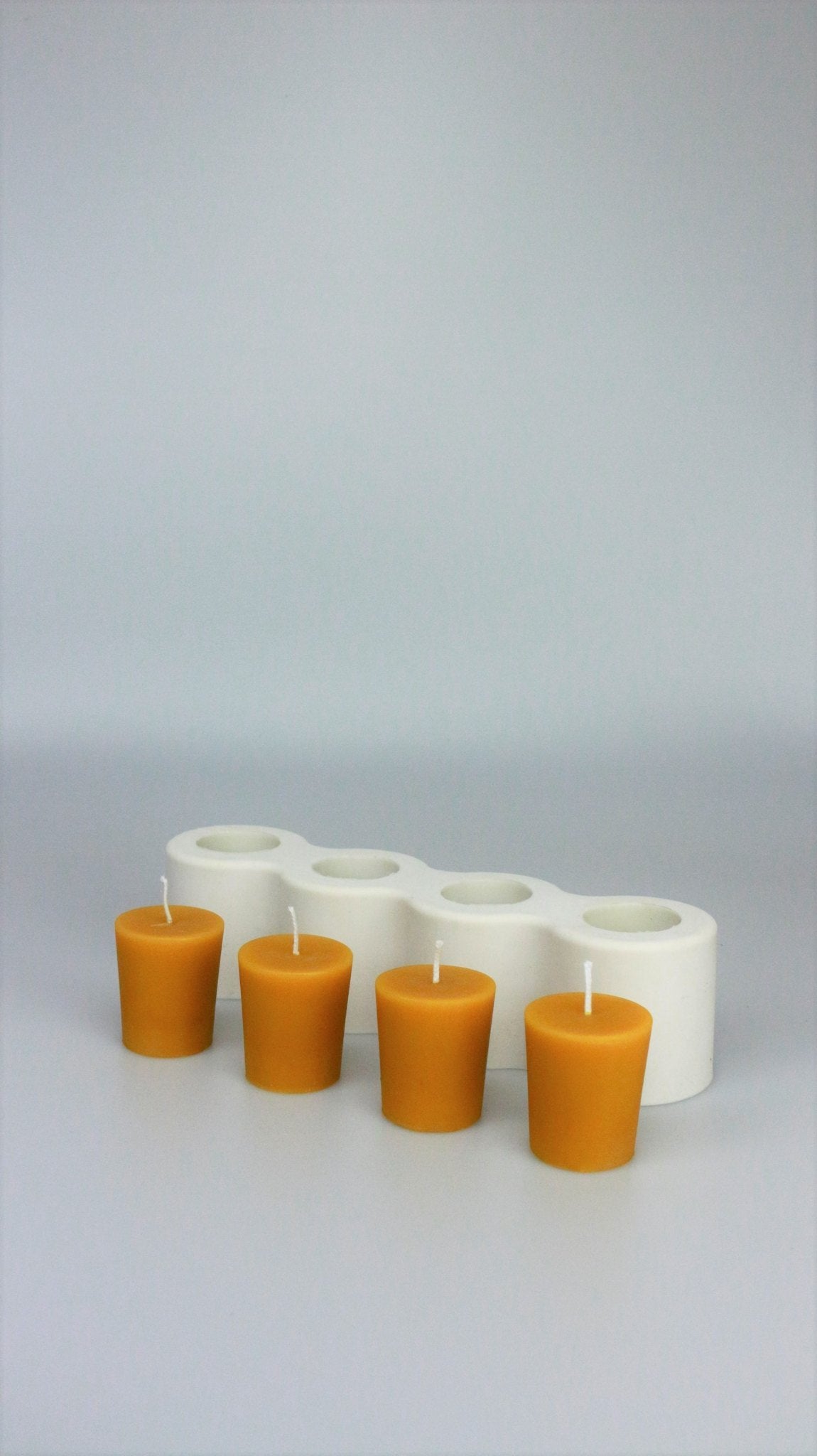 Votive beeswax candle and silicone mould