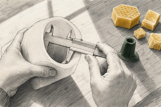 Measuring the inside of a silicone candle cavity