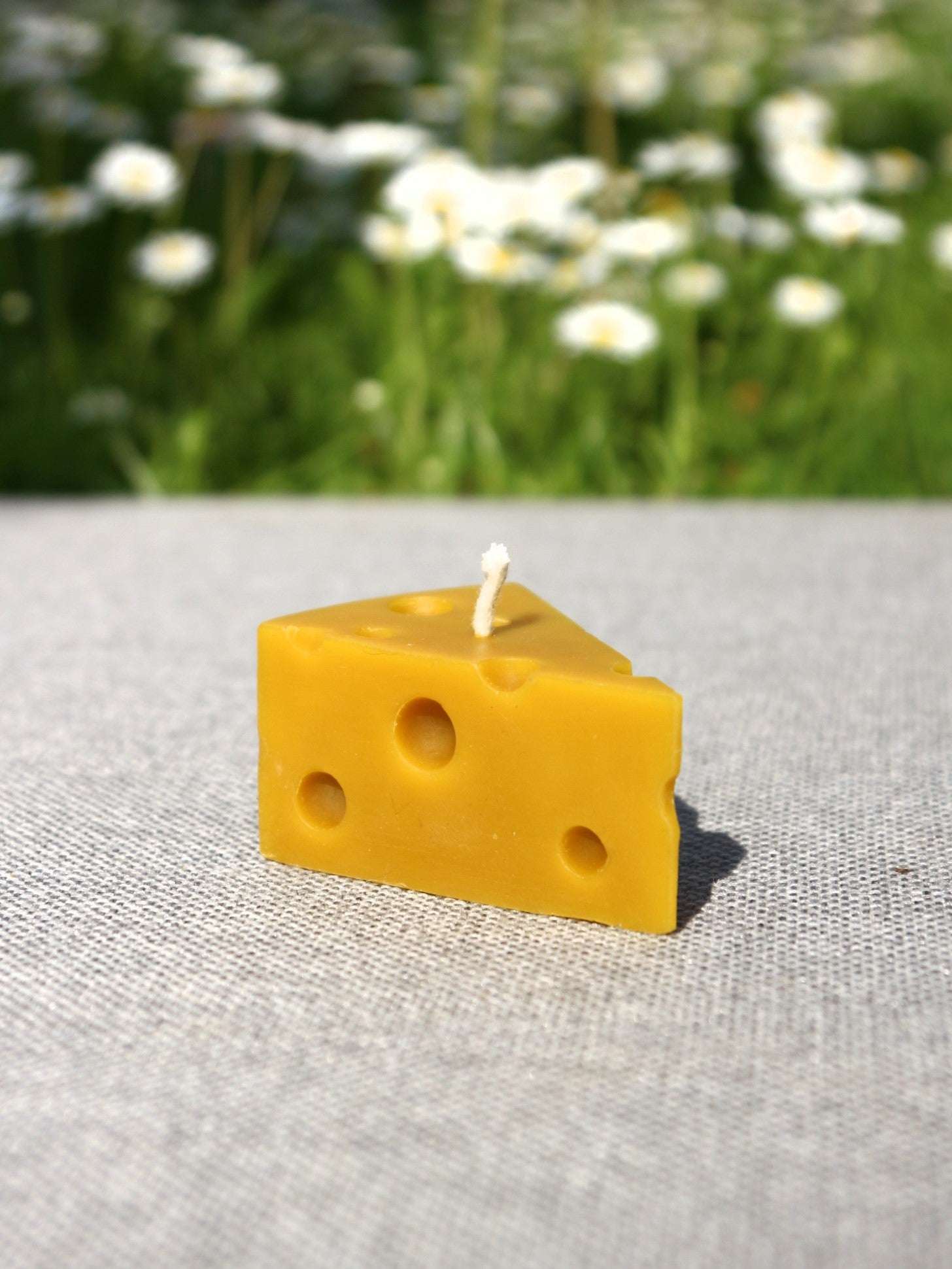 Silicone mold for casting beeswax candles shaped like cheese
