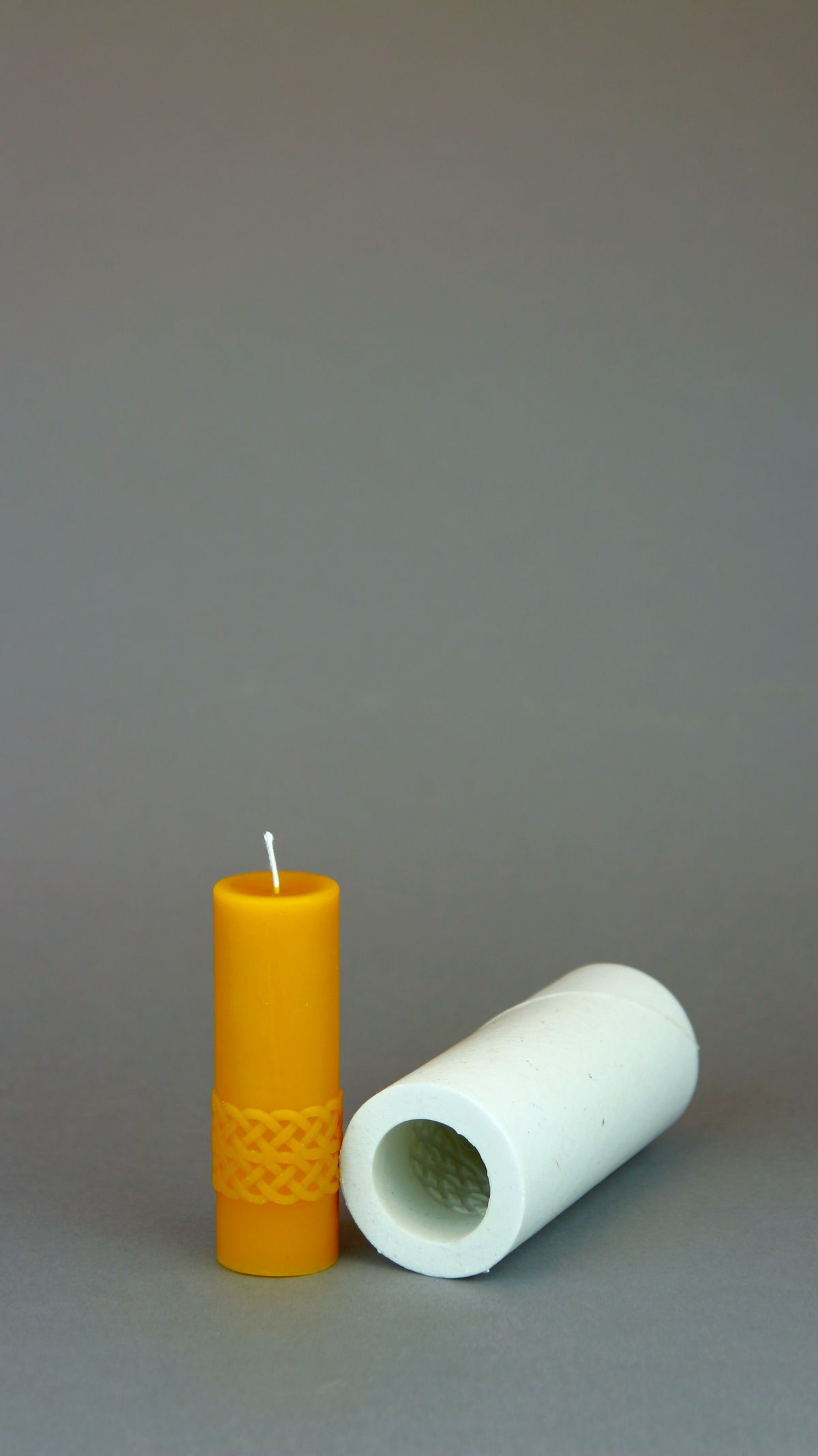 Karelia Motives candle and silicone mould, side view