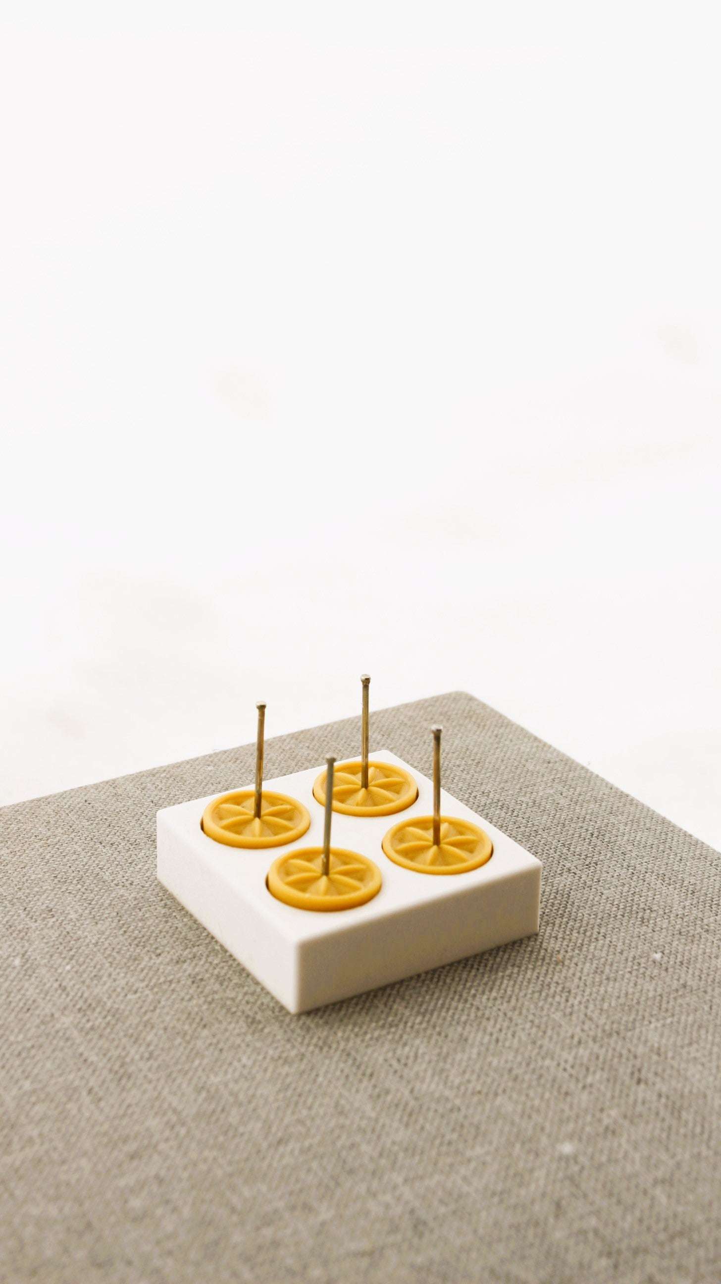 Beeswax tea light candle with heart-shaped center