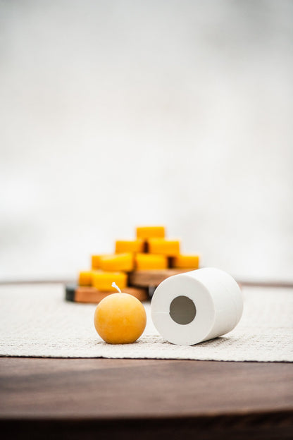 Ball beeswax candle and silicone mould