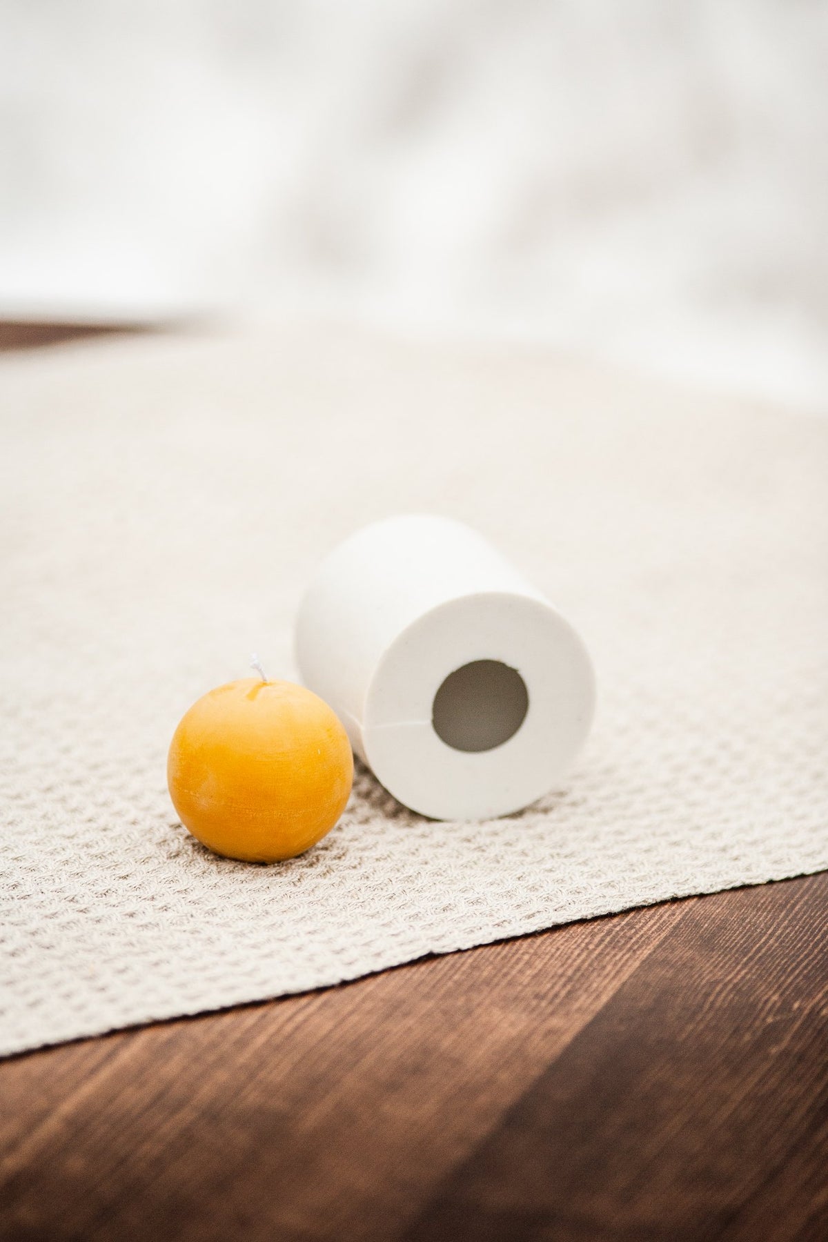 Ball beeswax candle and silicone mould