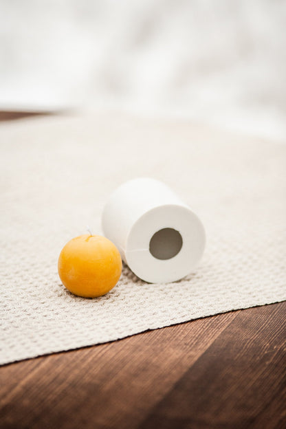 Ball beeswax candle and silicone mould
