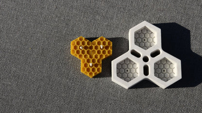 Bee Cells Hexagon tea light beeswax candle and silicone mould