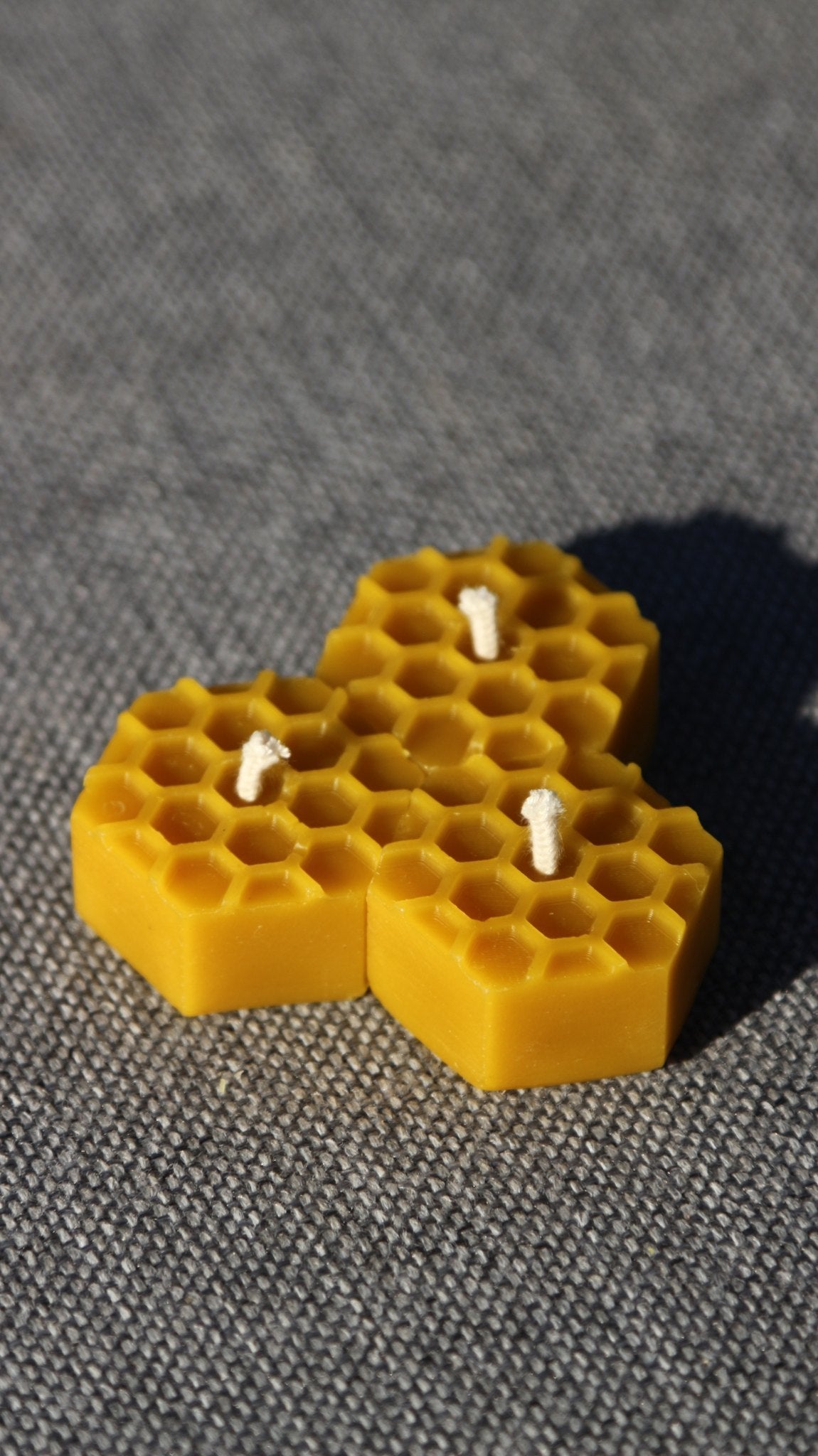 Bee Cells Hexagon tea light beeswax candle and silicone mould
