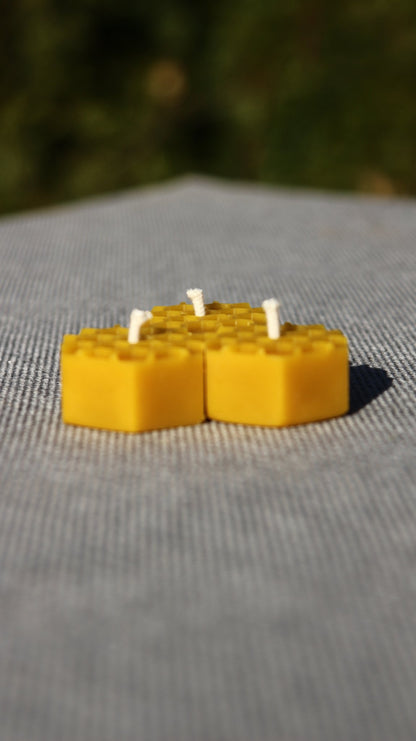 Bee Cells Hexagon tea light beeswax candle and silicone mould