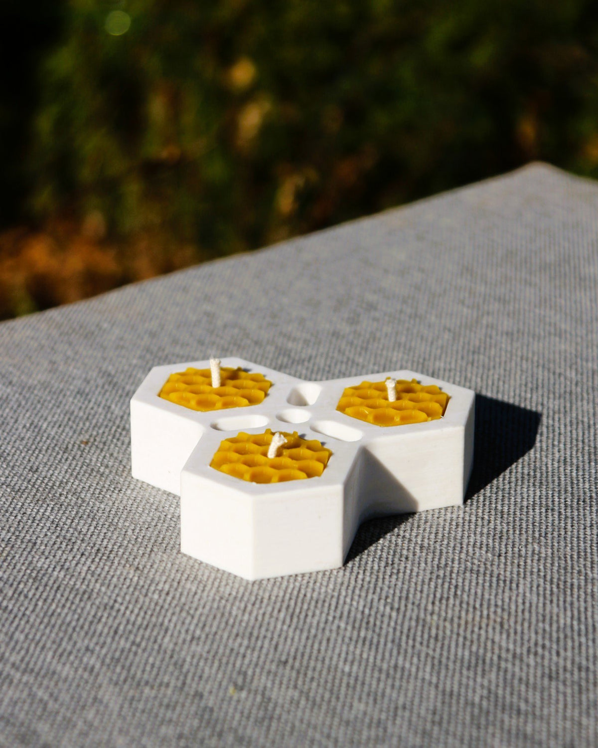 Bee Cells Hexagon tea light beeswax candle and silicone mould