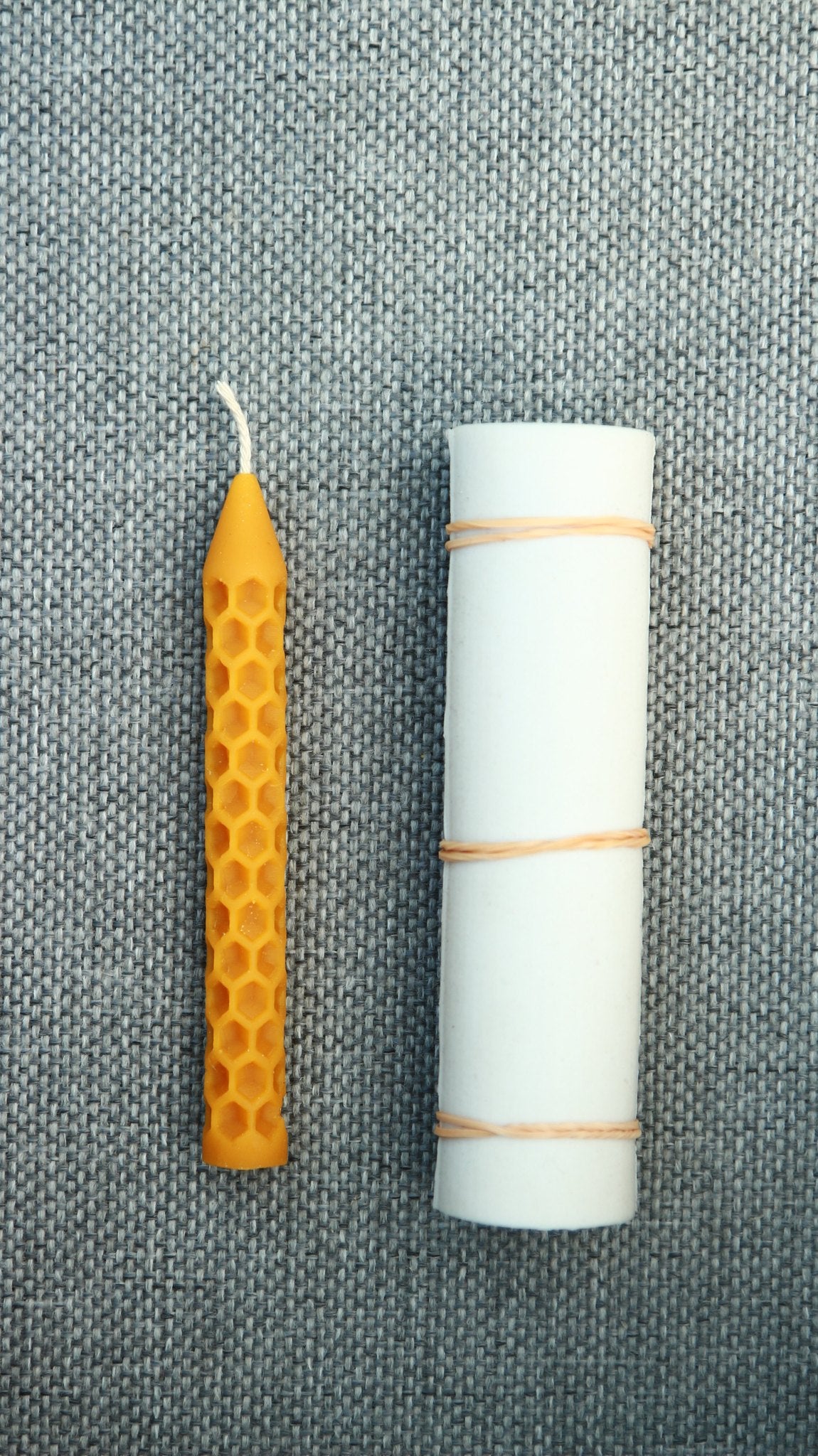 Bee Cells Pillar Solo beeswax candle and silicone mould