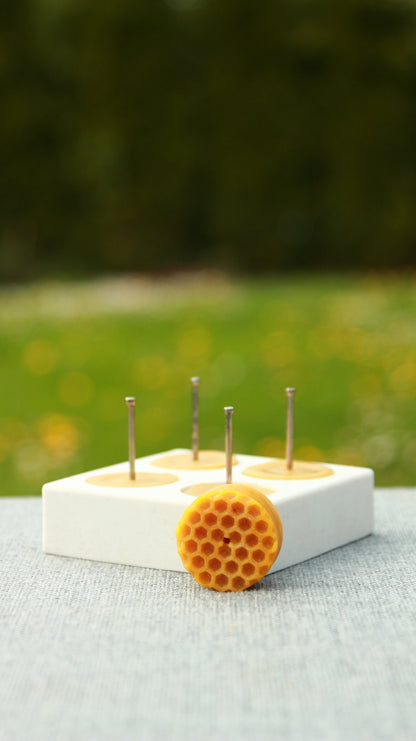 Bee Cells tea light beeswax candle and silicone mould