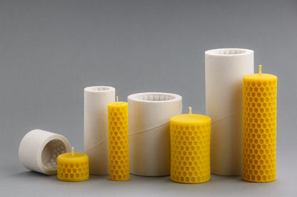 BEE CELLS PILLARSCandle details:


Bee Cell Pillar: ~3.5 cm x ~5 cm, truncated top with rounded edges. The candle weighs ~65 g.

Bee Cell Pillar: ~12.5 cm x ~3.5 cm, slightly concaveSilicone MoldLatvian CandlesLatvian CandlesBEE CELLS PILLARS Silicone Candle Mold