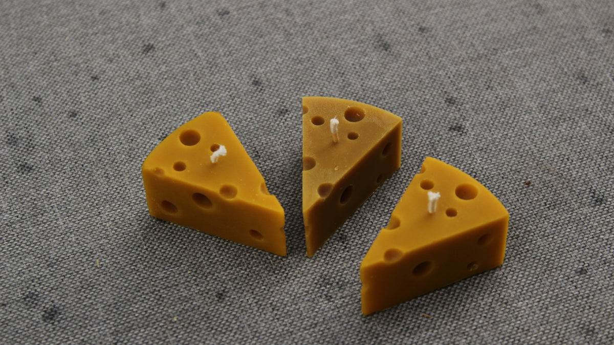 Cheese beeswax candle and silicone mould