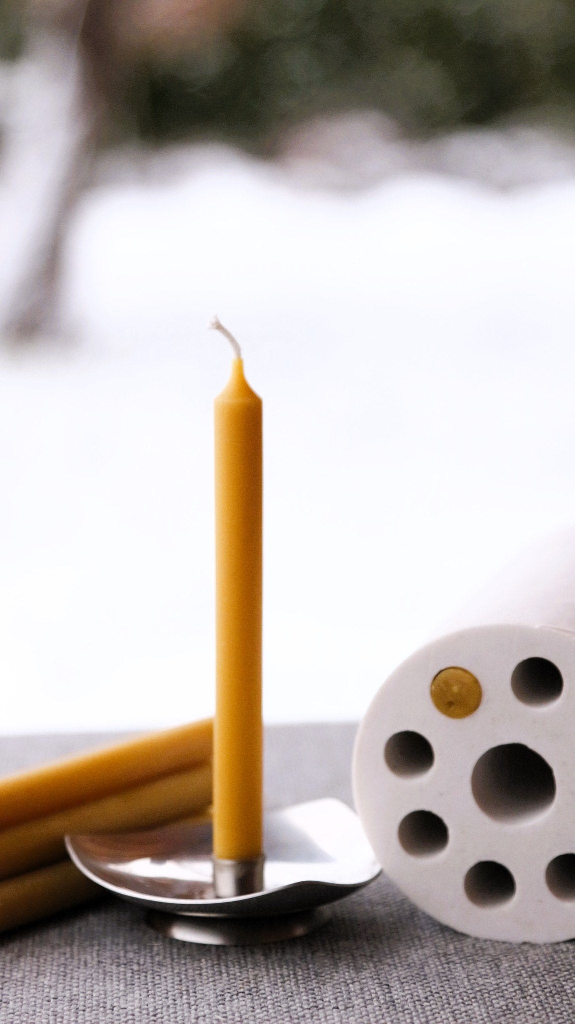 Church Christmas Tree taper beeswax candle and silicone mould