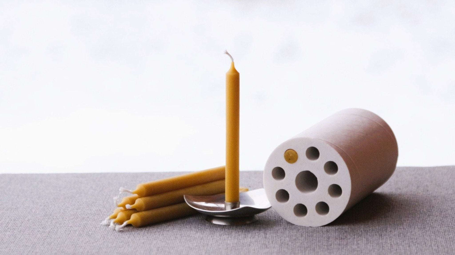 Silicone mold for beeswax candles shaped like a church Christmas tree