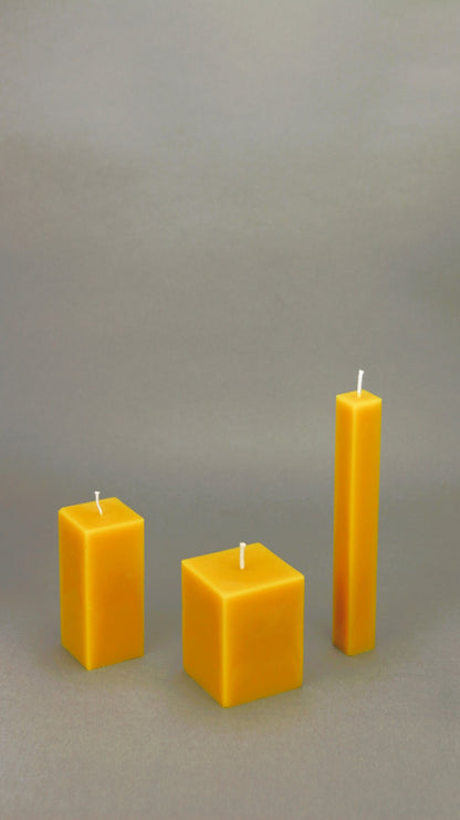 Cubes pillar beeswax candle and silicone mould