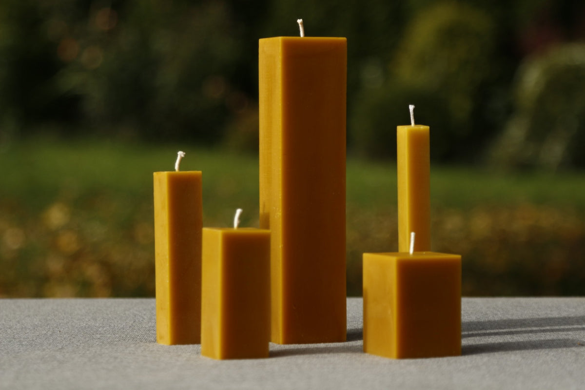 Cubes pillar beeswax candle and silicone mould