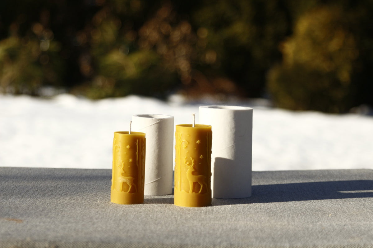 Deers beeswax candle and silicone mould