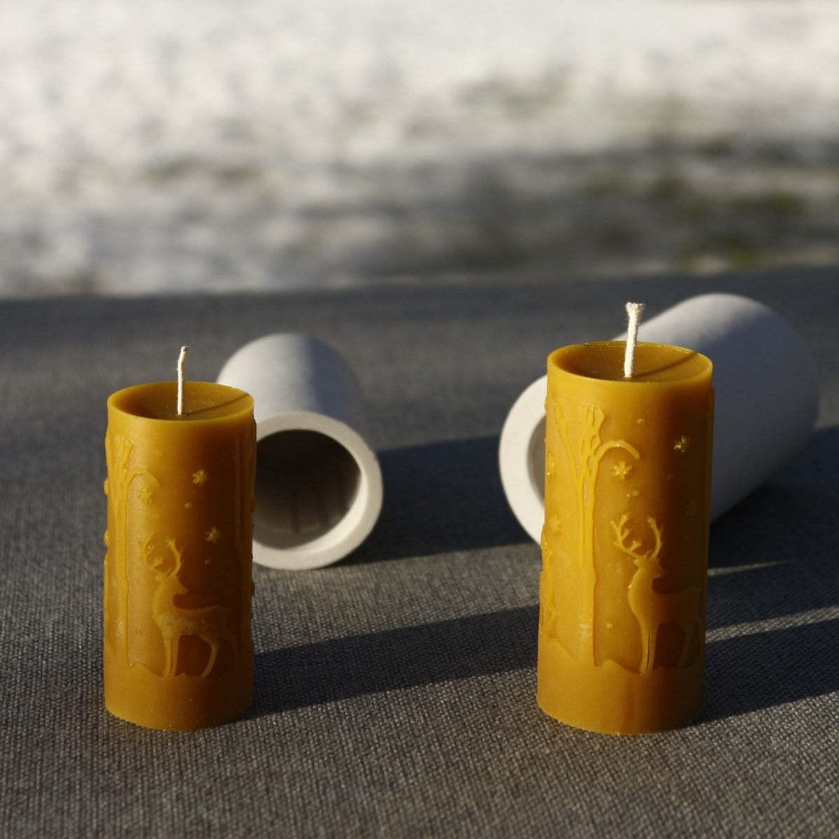 Deers beeswax candle and silicone mould