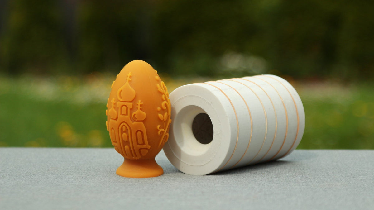 Egg with Motives beeswax candle and silicone mould