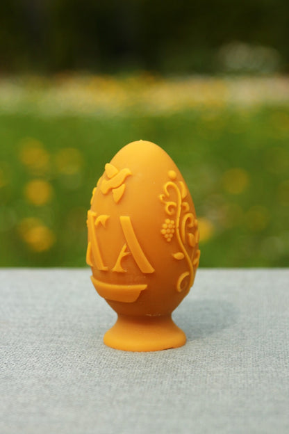 Egg with Motives beeswax candle and silicone mould
