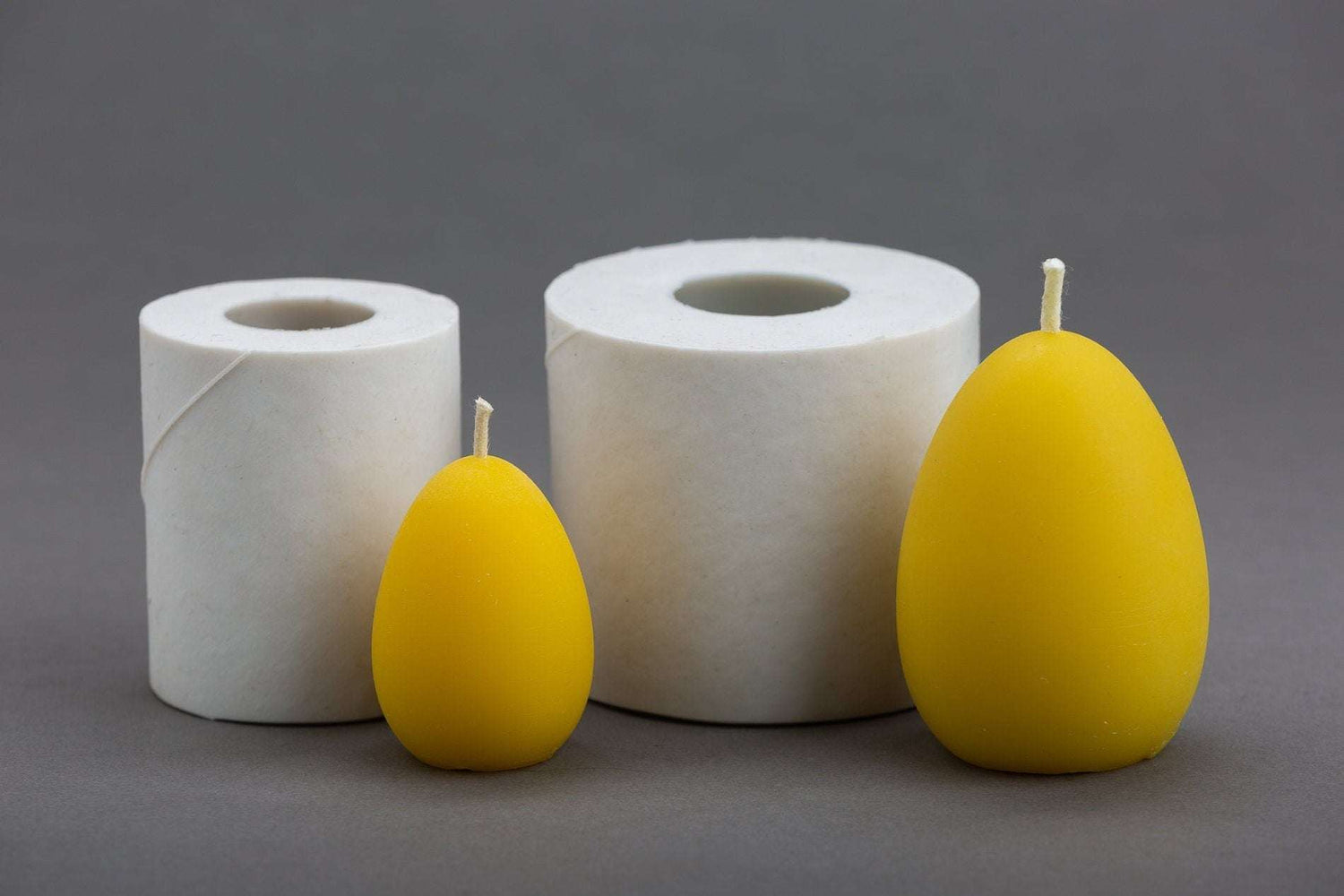 Silicone mold for beeswax candles shaped like an egg