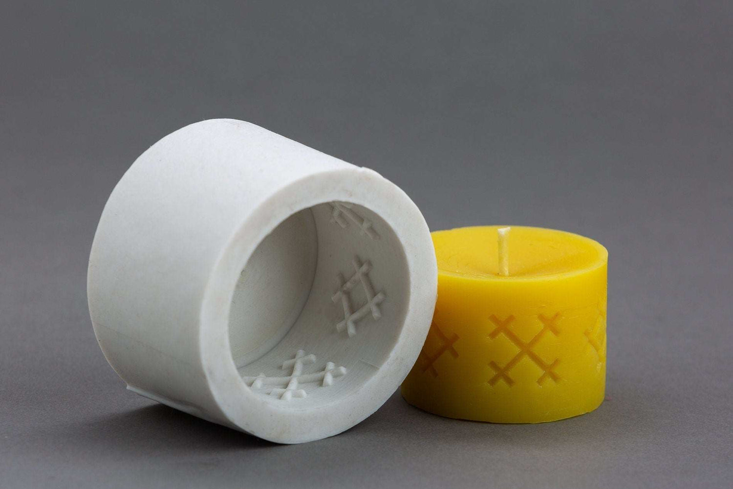Silicone mold for beeswax candles shaped as ethno cross