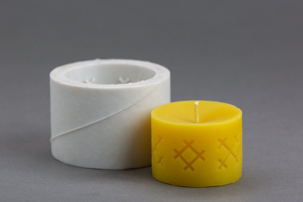 Ethno Cross beeswax candle and silicone mould
