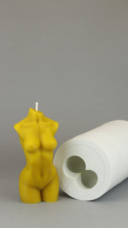 Female Body beeswax candle and silicone mould
