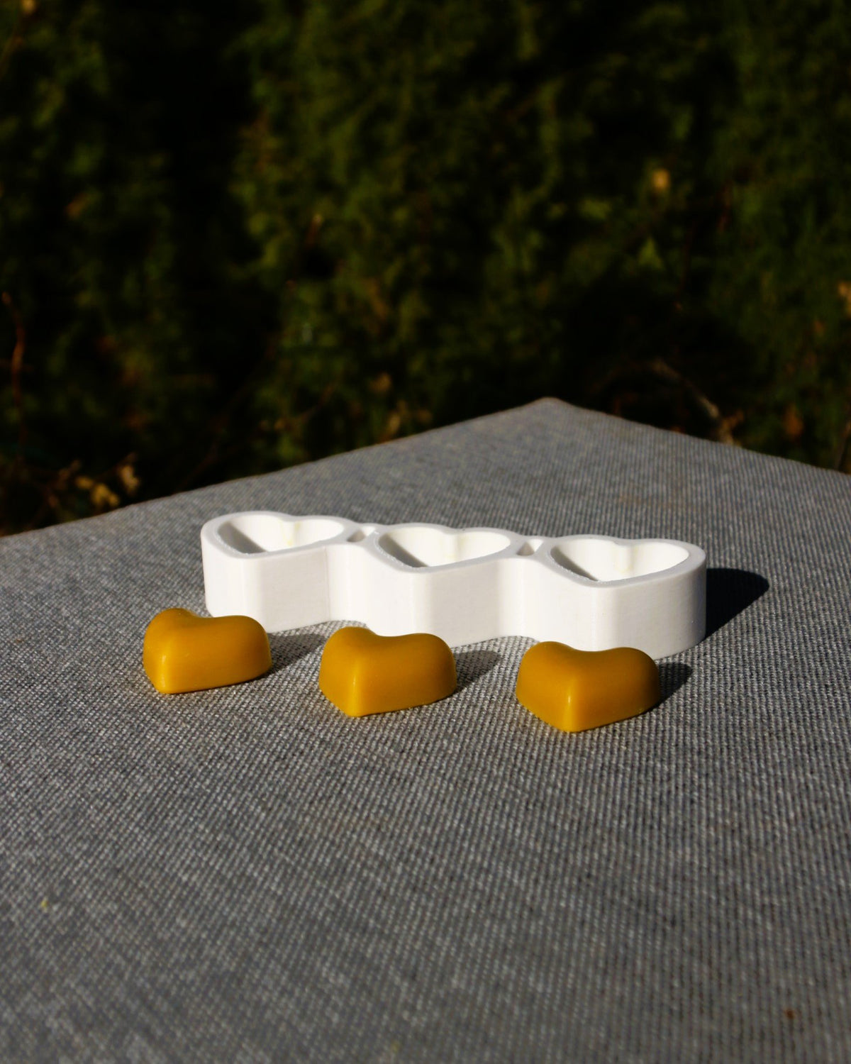 Floating Hearts beeswax candle and silicone mould