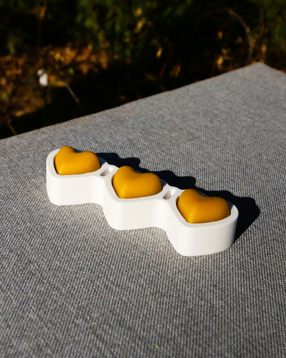 Floating Hearts beeswax candle and silicone mould