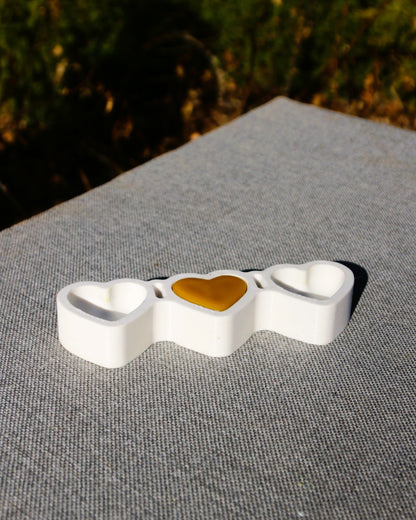 Floating Hearts beeswax candle and silicone mould
