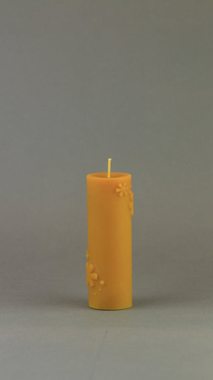 Flowers beeswax candle and silicone mould