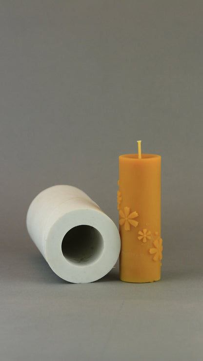 Flowers beeswax candle and silicone mould