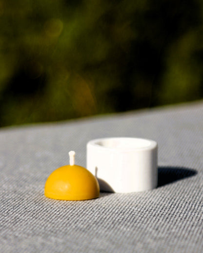 Half Sphere tea light beeswax candle and silicone mould