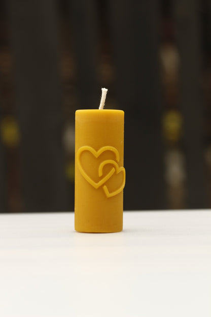 Hearts & Cross beeswax candle and silicone mould