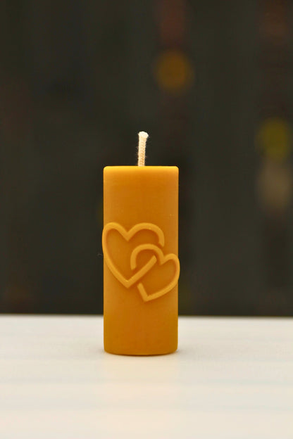 Hearts & Cross beeswax candle and silicone mould