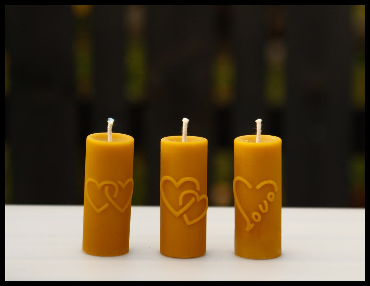Hearts & Cross beeswax candle and silicone mould