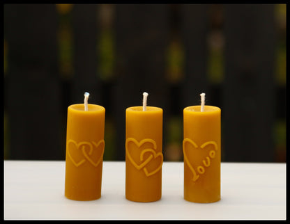 Hearts & Cross beeswax candle and silicone mould