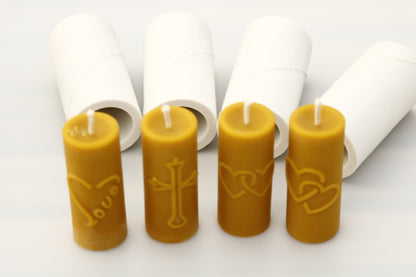 Hearts & Cross beeswax candle and silicone mould