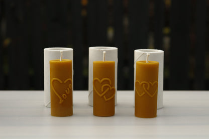 Hearts & Cross beeswax candle and silicone mould