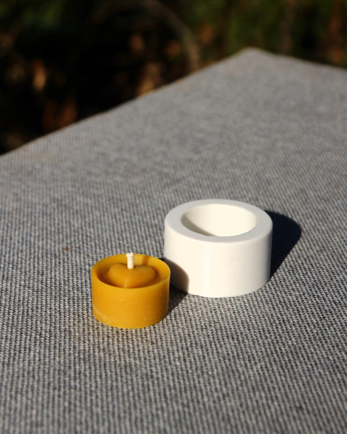 Heart in Tea Lights beeswax candle and silicone mould