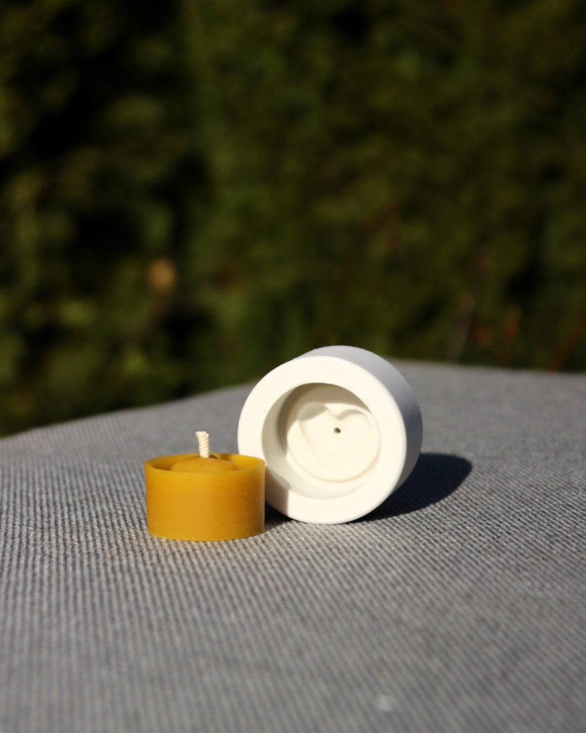 Heart in Tea Lights beeswax candle and silicone mould