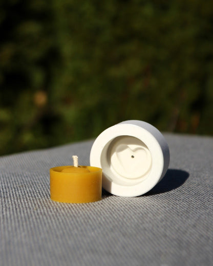 Heart in Tea Lights beeswax candle and silicone mould